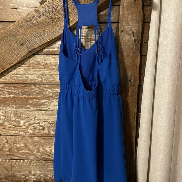 Vintage Havana Royal Blue Tiered Mini Dress Size Small - Picture 2 of 6